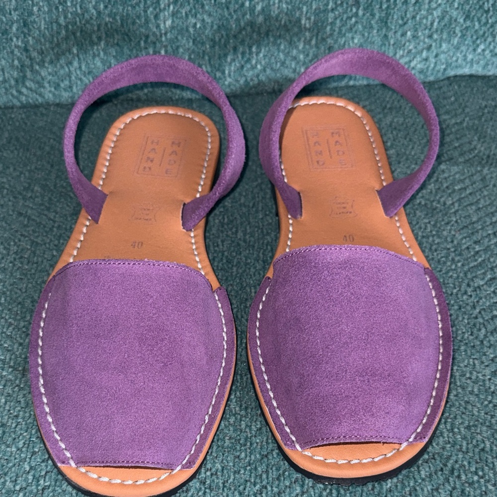 Homemade - Chic Purple Suede Women's Sandals - Picture 3 of 6